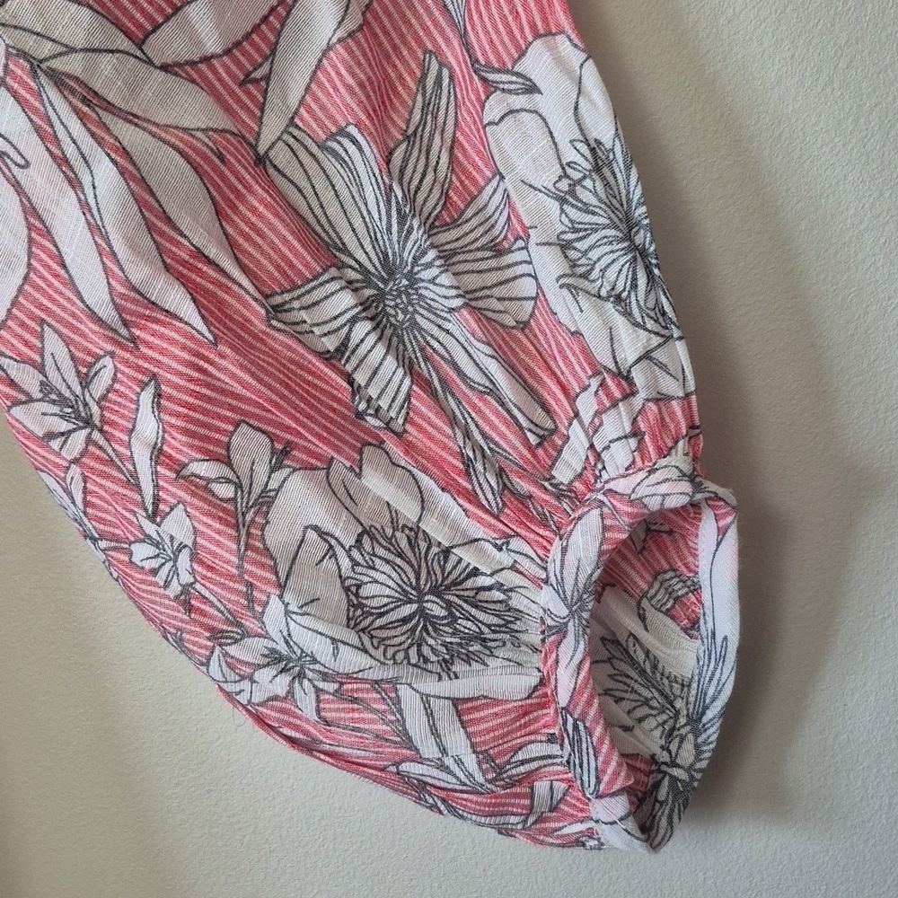 Katherine Barclay Red Striped and White Floral Long Sleeve Maxi Dress, Size XS - Picture 2 of 11